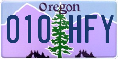 OR license plate 010HFY