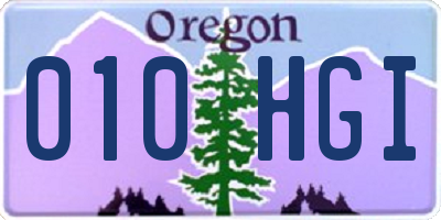 OR license plate 010HGI