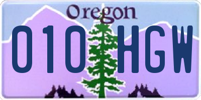 OR license plate 010HGW