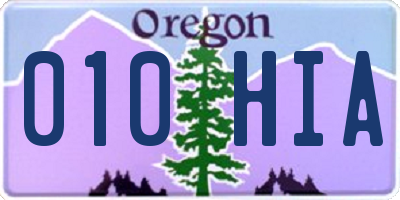 OR license plate 010HIA