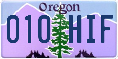 OR license plate 010HIF