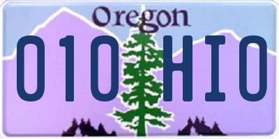 OR license plate 010HIO