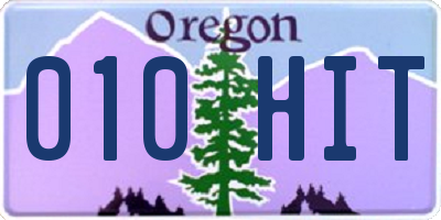 OR license plate 010HIT