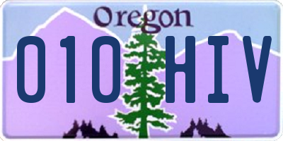 OR license plate 010HIV