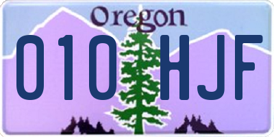OR license plate 010HJF