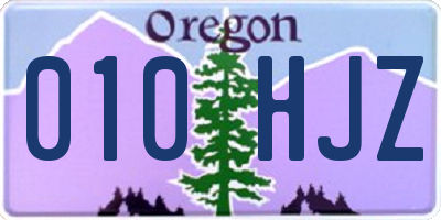 OR license plate 010HJZ