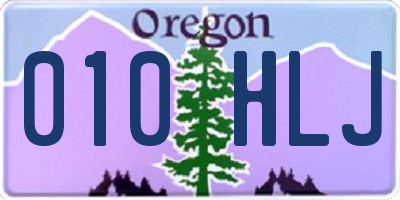OR license plate 010HLJ
