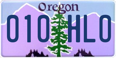 OR license plate 010HLO