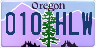 OR license plate 010HLW