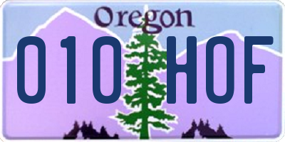 OR license plate 010HOF