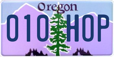 OR license plate 010HOP