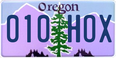 OR license plate 010HOX