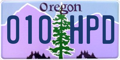 OR license plate 010HPD