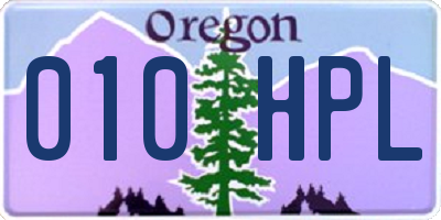 OR license plate 010HPL