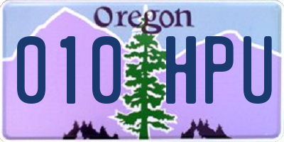 OR license plate 010HPU