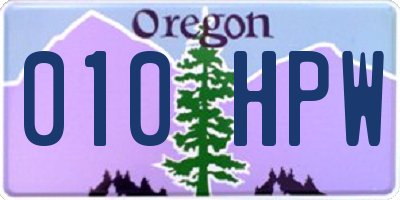 OR license plate 010HPW