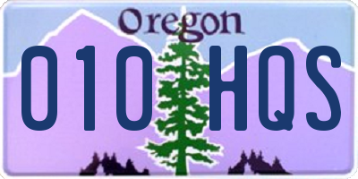 OR license plate 010HQS