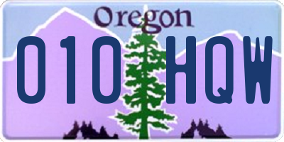 OR license plate 010HQW