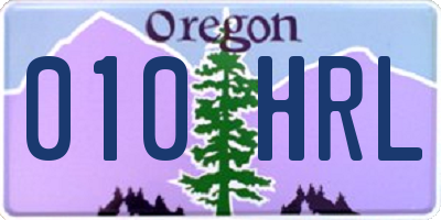 OR license plate 010HRL