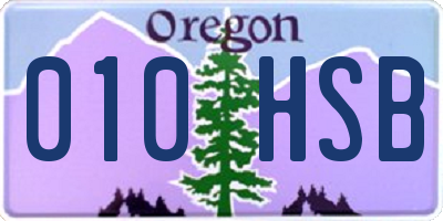 OR license plate 010HSB
