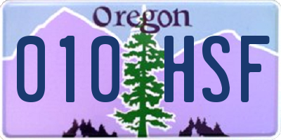 OR license plate 010HSF