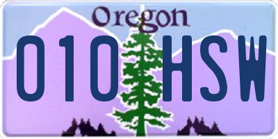 OR license plate 010HSW