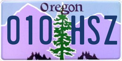 OR license plate 010HSZ