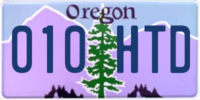 OR license plate 010HTD