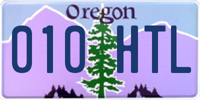 OR license plate 010HTL