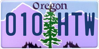 OR license plate 010HTW