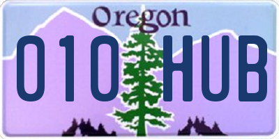 OR license plate 010HUB
