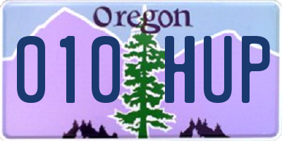 OR license plate 010HUP