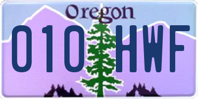 OR license plate 010HWF