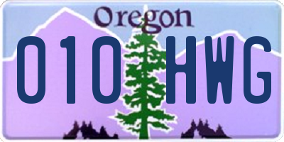 OR license plate 010HWG