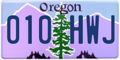 OR license plate 010HWJ