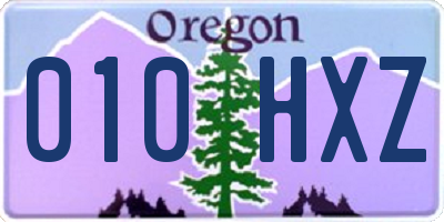OR license plate 010HXZ