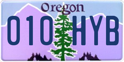 OR license plate 010HYB