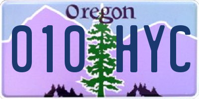OR license plate 010HYC