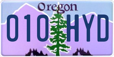 OR license plate 010HYD