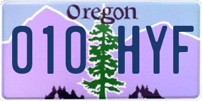 OR license plate 010HYF
