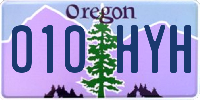 OR license plate 010HYH