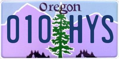 OR license plate 010HYS