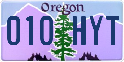 OR license plate 010HYT