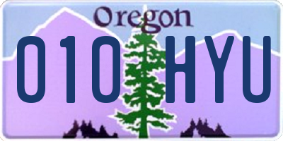 OR license plate 010HYU