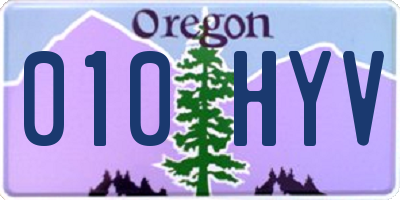 OR license plate 010HYV