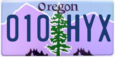 OR license plate 010HYX