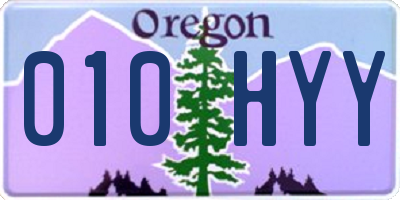 OR license plate 010HYY