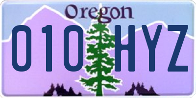 OR license plate 010HYZ