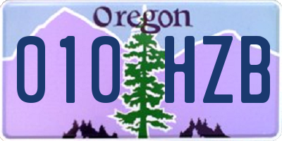 OR license plate 010HZB