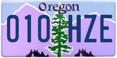 OR license plate 010HZE